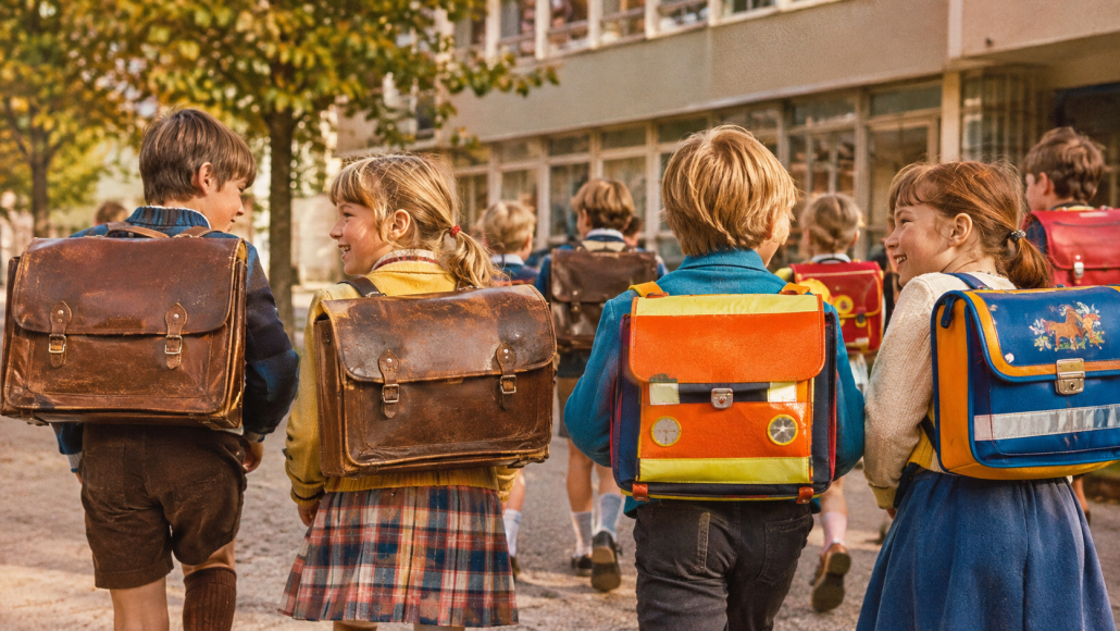 Vom Lederranzen zum Textilranzen, die Revolution auf dem Schulhof
